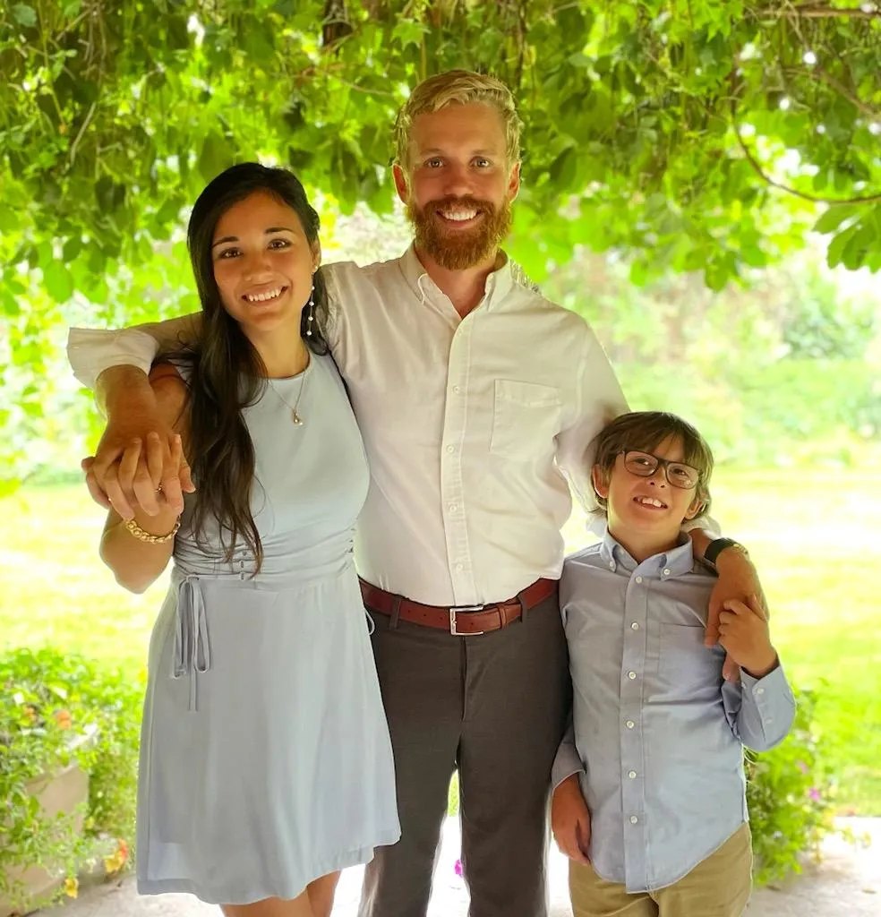 Nick Goodsen, owner of Luminera Landscape, with his family in Post Falls, Idaho